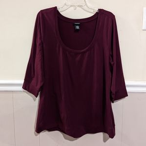 *2/$15 Bundle* Torrid Deep Plum Burgundy Scoop Neck Top Size 1X